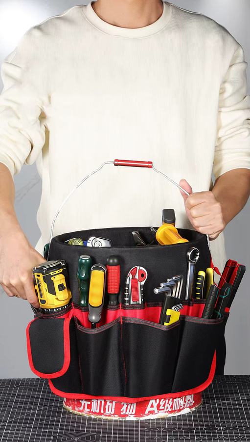 NIUXIANG Gartentasche in Schwarz als Organizer-Tasche für Gartengeräte und Werkzeug mit mehreren Fächern - Bild 2