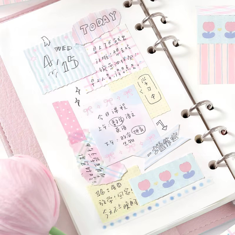 Slow Diary Kawaii Cartoon Patchwork Notizzettel für DIY Scrapbook und Bastelarbeiten, 50 Stück, Mehrfarbig - Bild 1