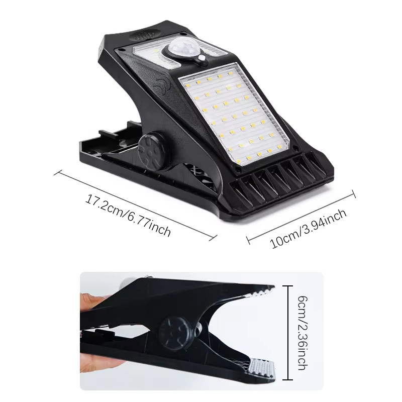 CHOUDAO TECH Solar-LED-Clip-On-Außenleuchten in Schwarz mit Lichtsensor für Garten und Terrasse - Bild 2