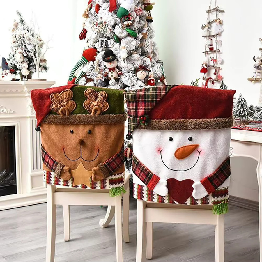 Aihogard Weihnachtsstuhlabdeckungen für Esszimmerstühle, Mehrfarbig, Textil - Bild 2