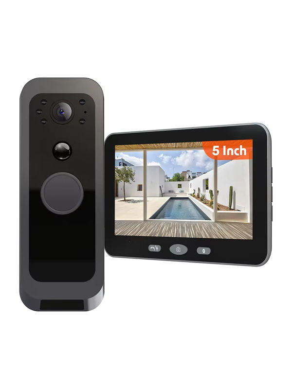 Tuya Smart Wireless Türklingel Kamera mit 5 Zoll Monitor und 1080P Video in Schwarz - Bild 7