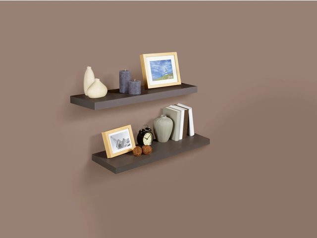 OBI Wandregal Valbonne Anthrazit B/H/T: 79,5 x 3,8 x 23,5 cm - Bild 1