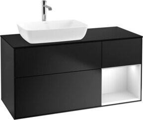 V&B Waschtischunterschrank Finion mit Wandbeleuchtung, Farbe: Weiß lackiert, Breite: 120 cm, Tiefe: 50,1 cm, Höhe: 50,1 cm - Bild 1