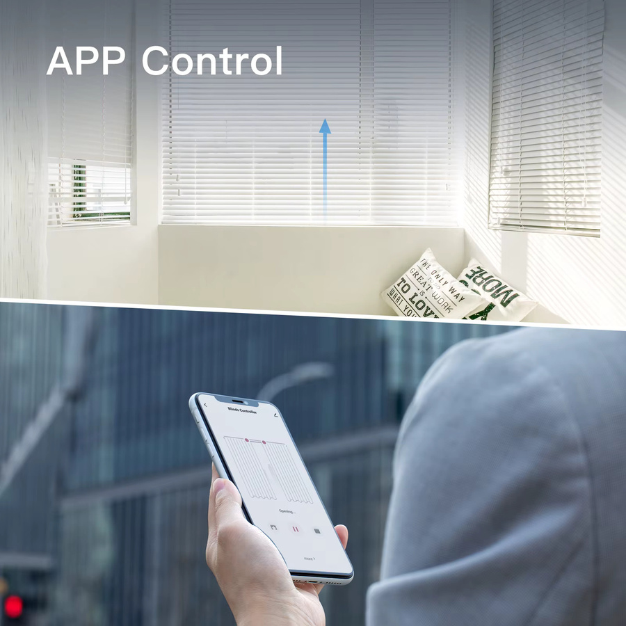 MOES Smart WiFi Motorisierte Rollos in Weiß mit elektrischem Kettenantrieb, RF-Fernbedienung und Steuerung über Tuya, Smart Life App sowie Alexa und Google Home - Bild 3