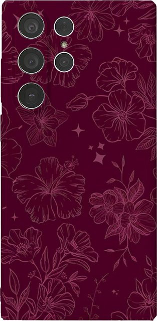 Burgundy Blooms Handyhülle für Samsung Galaxy S25 S24 S23 Ultra Plus A35 A94 in Rot mit Glossy HD Hard Cover Design - Bild 1