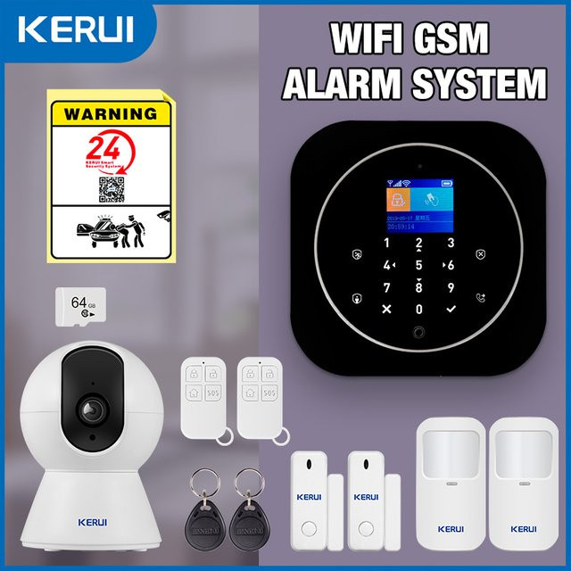 KERUI Home Security Alarm System G12 mit WIFI/GSM Unterstützung, Alexa Kompatibilität, Telefon App Steuerung, Sirene und PIR Sensor via Tuya Smart App - Bild 1