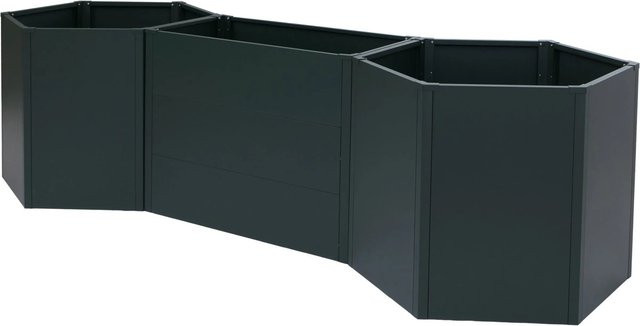PROREGAL 3er-Set Metallhochbeet aus Stahl in Grün, H x B x T: 77 x 286 x 88 cm - Bild 1