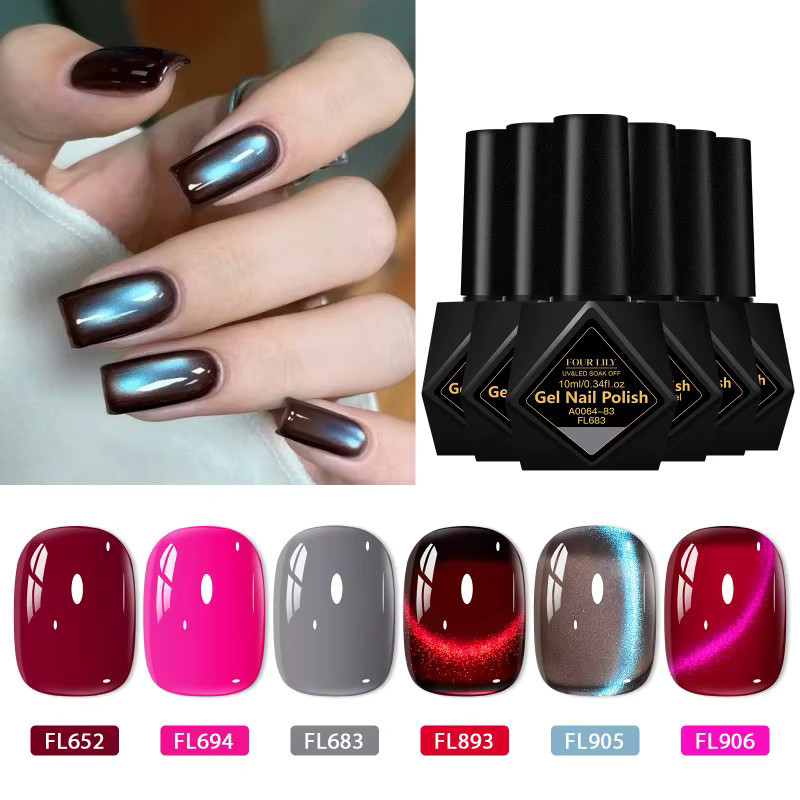 Four Lily Magnetisches Gel & Farbe Gel Nagellack Set, 7 Stück, 10 ml - Bild 3