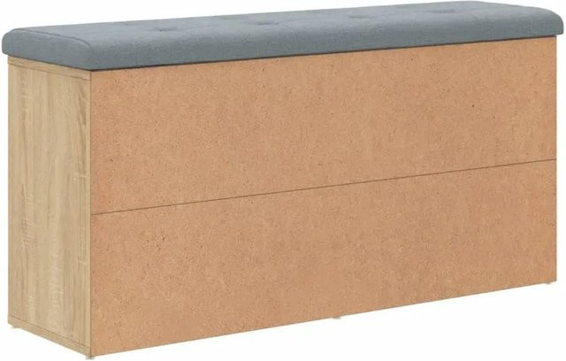 vidaXL Schuhbank Sonoma-Eiche aus Holzwerkstoff, Farbe Braun/Grau, B/T/H: 102 x 32 x 50 cm - Bild 1