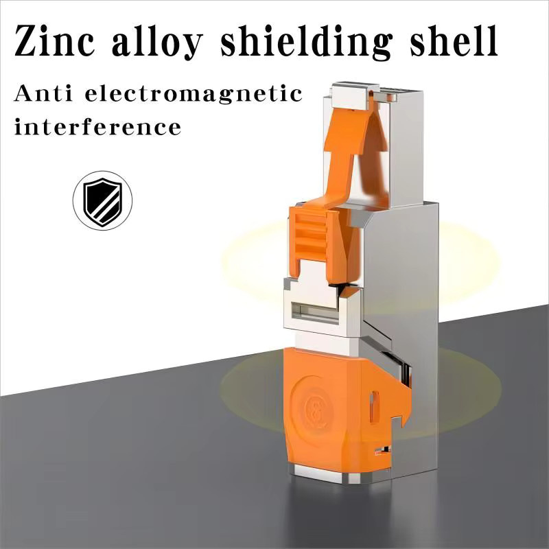 Vention RJ45 Ethernet LAN Steckverbinder Cat6 Cat6A Cat7 Cat8 Abgeschirmter Werkzeugfreier Feldstecker aus Metall-Druckguss in Silber - Bild 3