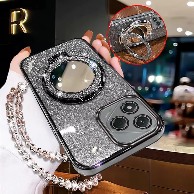 Schutzhülle mit Lanyard für Honor 200 Pro 200 Lite 400 Pro 400 200 90 Magic 6 Pro 6 Lite 5 Lite in Lila und Silber - Bild 3