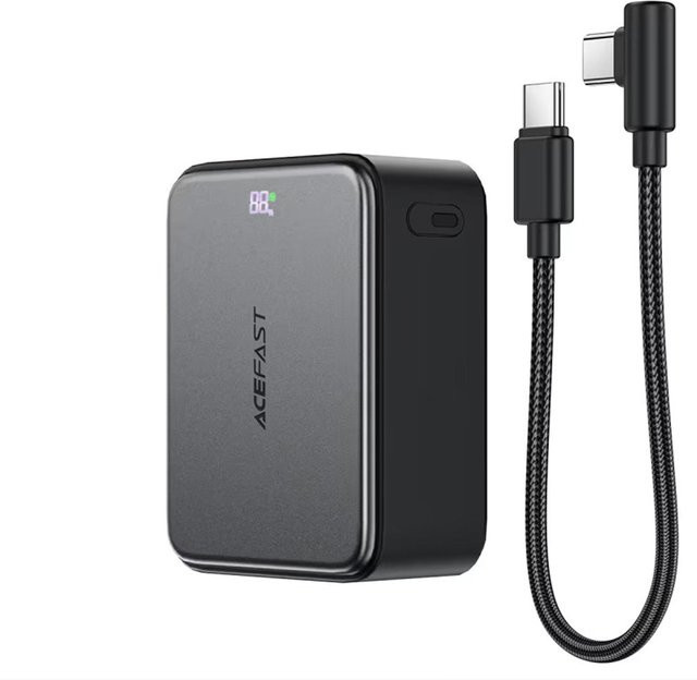Acefast M28 Externer Akku mit 10000mAh, 22.5W Schnellladung (QC + PD), 1 x USB-A und 2 x USB-C, Schwarz - Bild 1