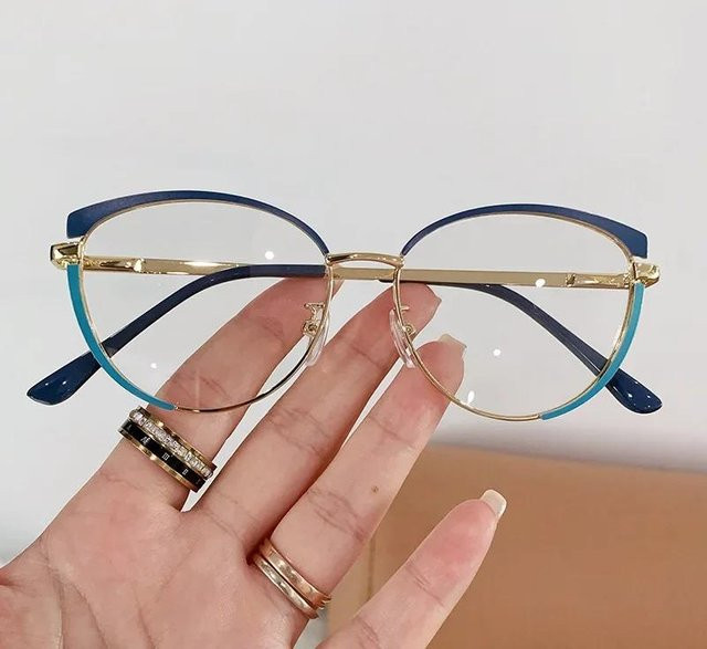 Yiran toy Korrektionsbrille, Vollrand, oval, Metall, blau, Damen - Bild 1