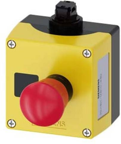 Siemens 3SU1801-0NB10-4HB2 Pushbutton Gehäuse aus Kunststoff in Gelb und Rot mit Schutzart IP69K - Bild 1