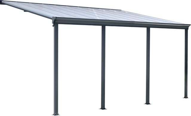 Home Deluxe Terrassenüberdachung Solis mit UV-Schutz und Aluminium-Sichtschienen, Grau/Anthrazit, B/T/H: 618 x 303 x 226/278 cm - Bild 1