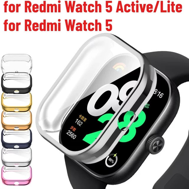 CAOWTAN Rundum-Schutzhülle und Displayschutzfolie für Redmi Watch 5 Active/Lite, Kunststoff, Silikon, transparent, Unisex - Bild 1