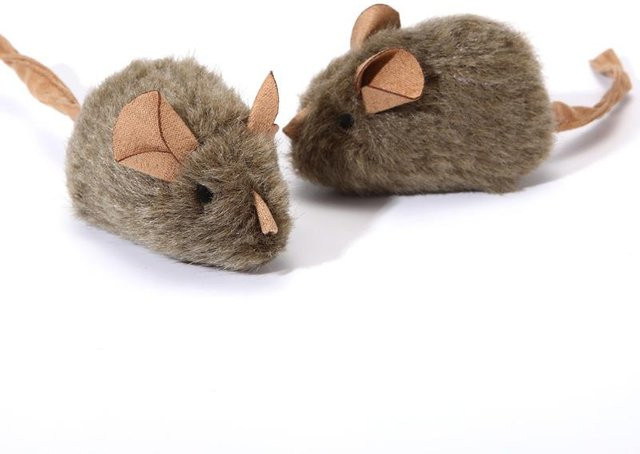 A Family Of Home Textiles Interaktives Quietsch-Stofftier-Maus-Katzen-Spielzeug, mit intelligenter Geräuschinduktion, realistisches Quietschen, Biss- und Kratzfest - Bild 1