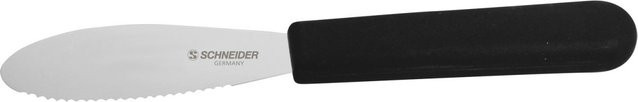 Schneider Streichmesser mit Wellenschliff aus Carbonstahl in Schwarz, Klingenlänge: 12 cm - Bild 1