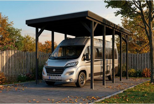 SKANHOLZ Caravan-Carport Friesland aus Fichte mit Stahldach in Anthrazit und Schwarz, B: 708 cm, T: 402 cm - Bild 1