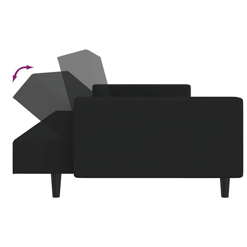 Vidaxl 2-Sitzer Sofa in Schwarz mit Samtbezug und Holzgestell im modernen Design - Bild 1
