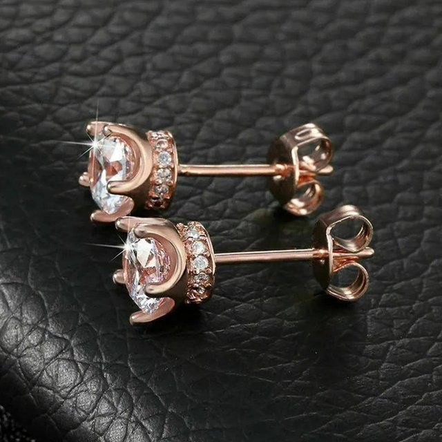 POMOiii Ohrstecker, Roségold, Zirkonia, Damen - Bild 1