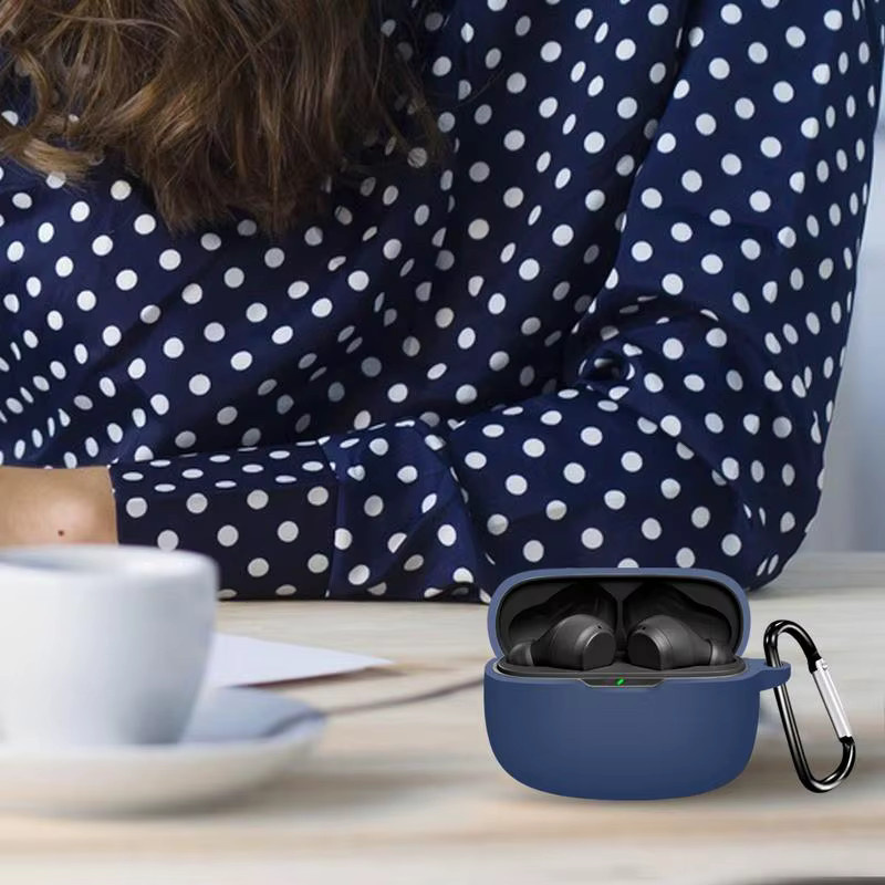 Silikon Schutzhülle für JBL Wave Beam Headset in Schwarz mit Karabiner - Bild 4