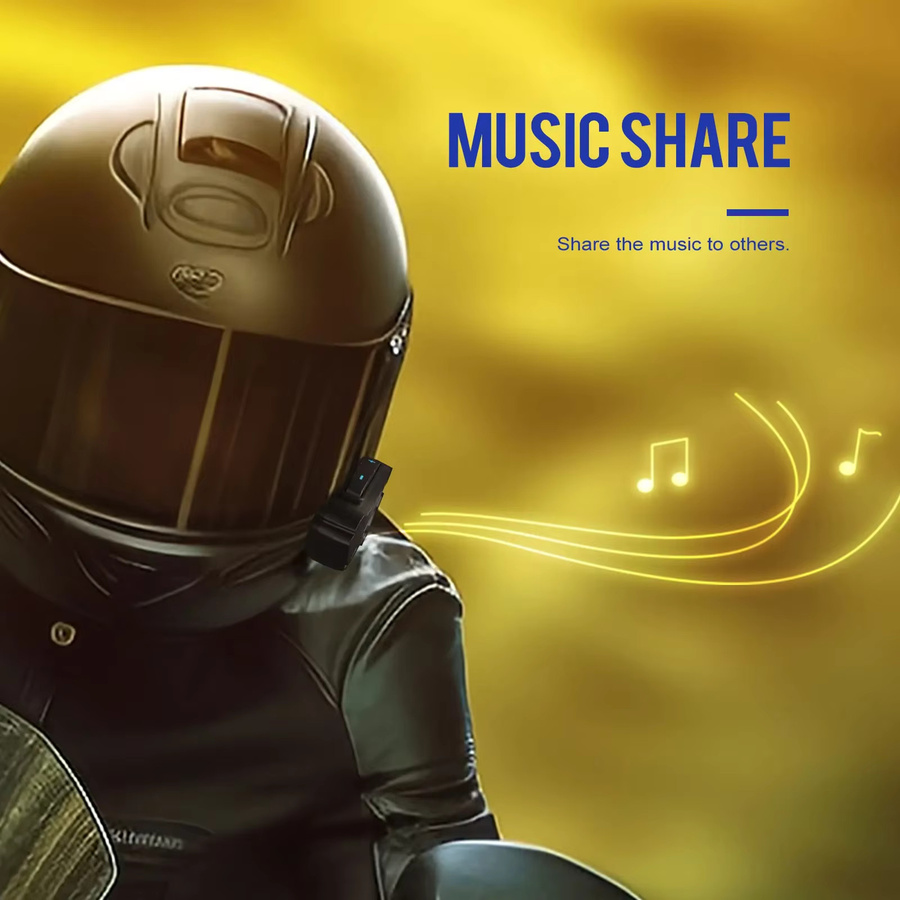 XINOWY Bluetooth-Gegensprechanlage Shark Pro für Motorradhelme, Headset in Schwarz, IP65 wasserdicht mit CVC Denoise, FM-Radio und Musikfreigabe, Verbindung mit 2 Geräten - Bild 4