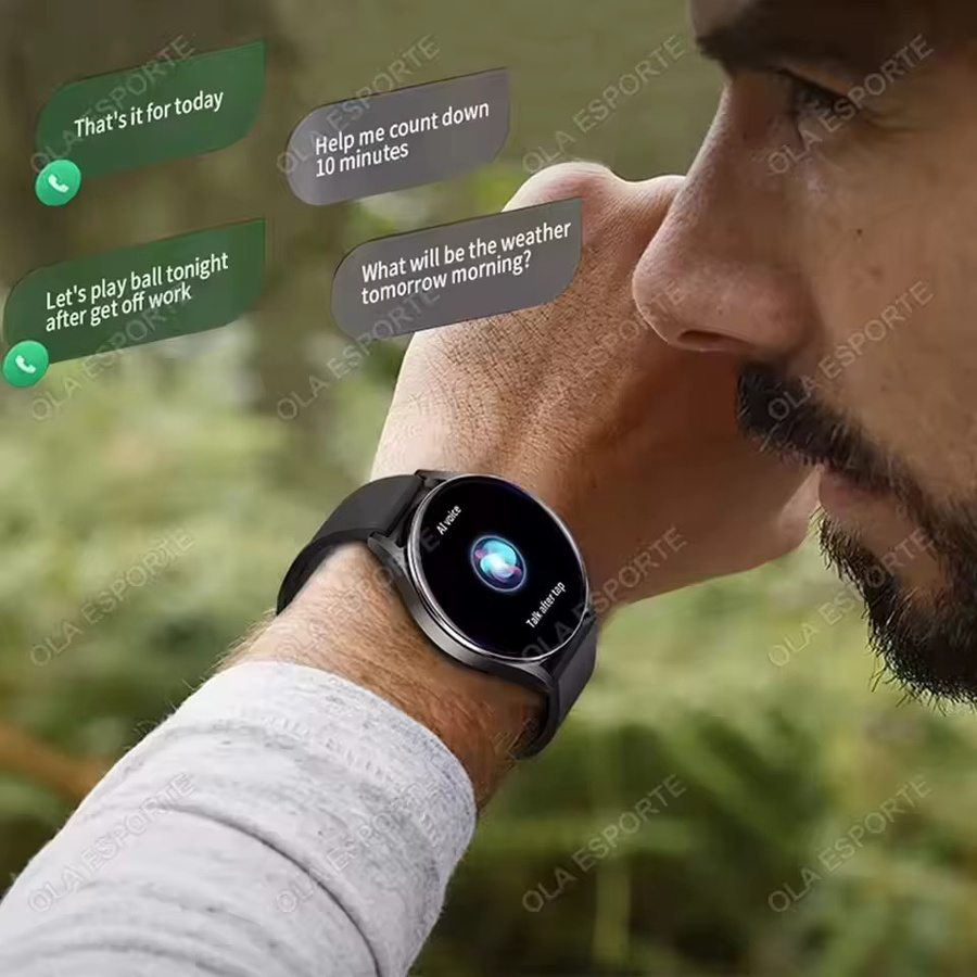 Ola Esporte Smartwatch für Damen und Herren in Schwarz mit HD AMOLED Bildschirm, Bluetooth Anruffunktion, Herzfrequenzüberwachung und wasserdichtem Design aus Edelstahl - Bild 5