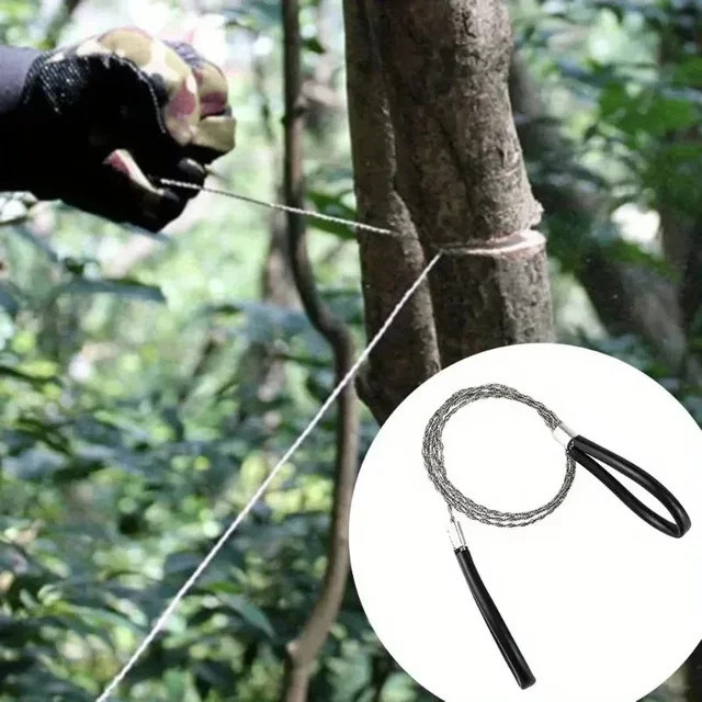 2 Stück tragbare Edelstahl-Drahtsäge in Schwarz für PVC-Rohre und Kabel, ideale manuelle Säge für Wandern, Camping und Jagd - Bild 1