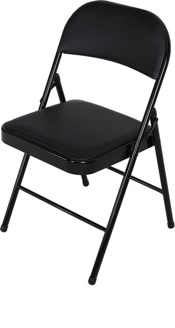 HTI-Living Klappstuhl aus Kunstleder in Schwarz mit modernem Metallgestell - Bild 1