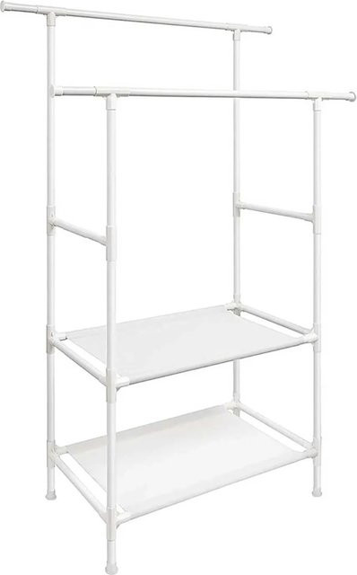 Songmics Kleiderständer mit 2 Ablagen in Weiß, B/T/H: 47 x 47 x 176 cm - Bild 1