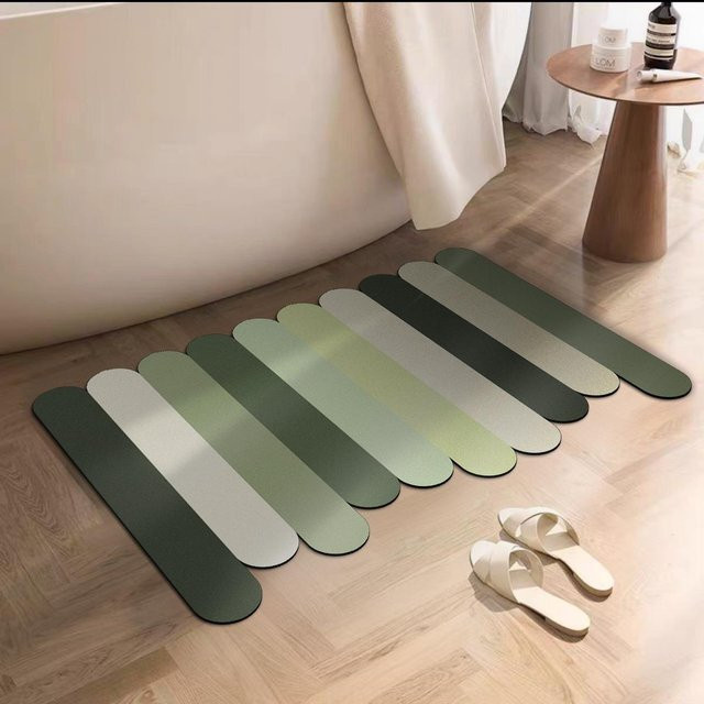 Saugfähiger und rutschfester Toilettenteppich von Yiran Furniture in Grün, rechteckig, B/T: 60 x 90 cm - Bild 1