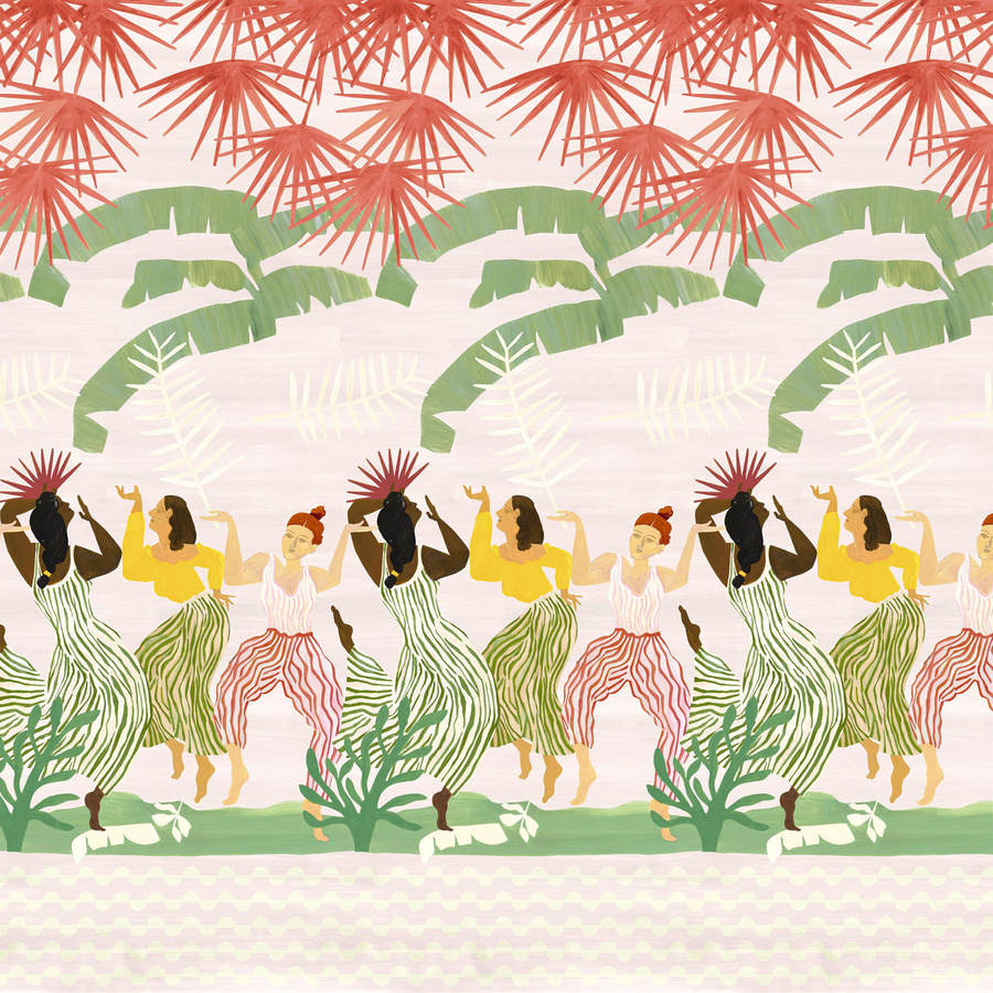 Chivasso Wallpaper Famous Friends Mural in Multicolour mit botanischem und abstraktem Design, Breite: 400 cm, Höhe: 400 cm - Bild 1