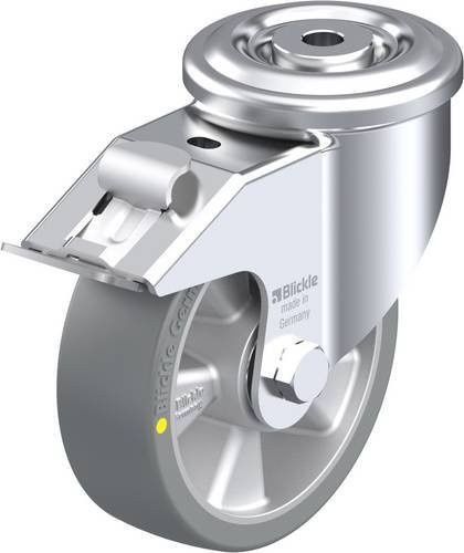 Blickle Lenkrolle LKR-ALTH 125K-FI-AS mit Feststeller in Silber und Grau, Rad-Durchmesser: 125 mm, Tragfähigkeit: 350 kg - Bild 1