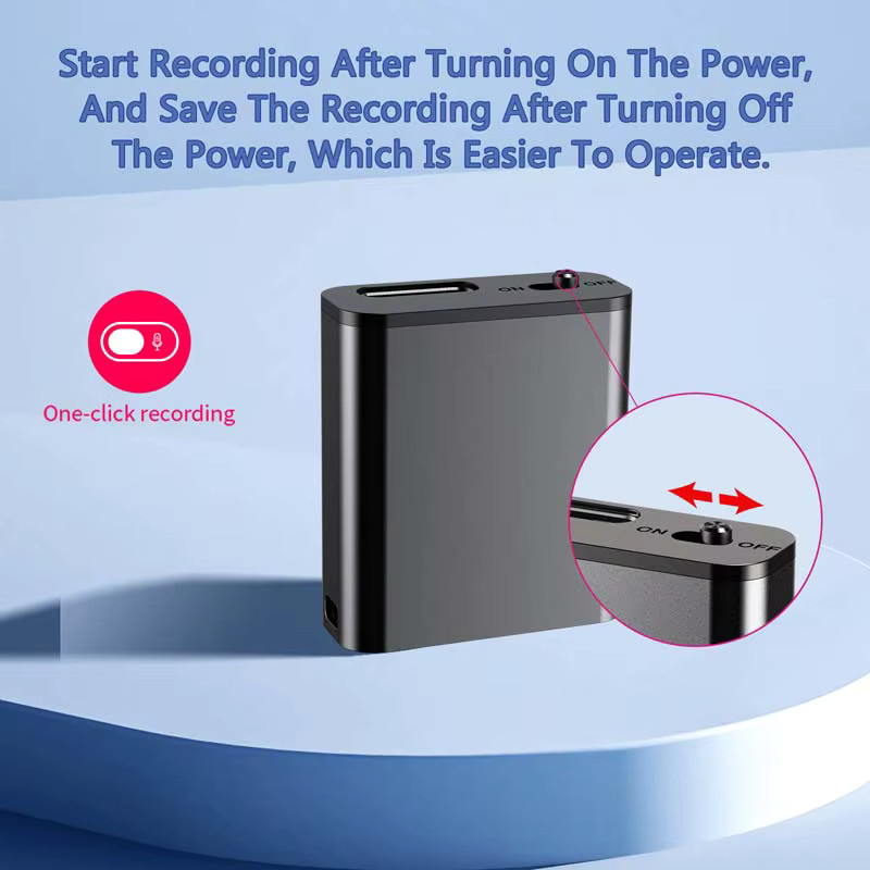Sttwunake Spion Mini Voice Activated Recorder mit Magnet in Schwarz - Bild 3