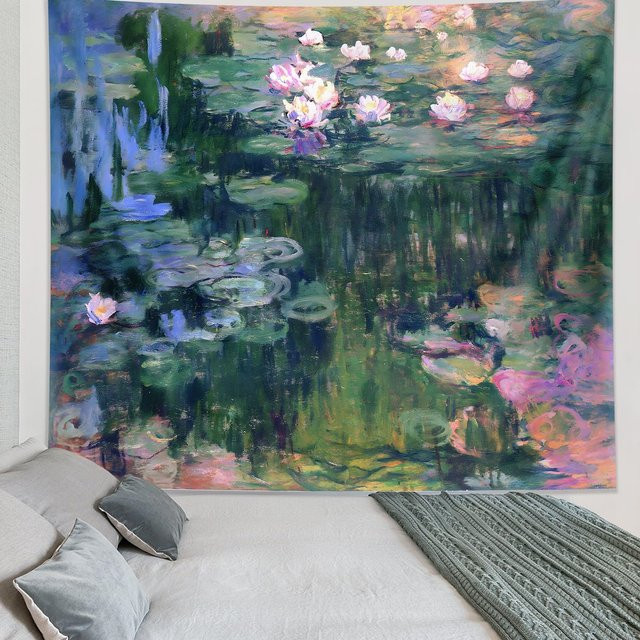 VIKAMA Wandteppich mit Waldmotiv und Sternenhimmel als Wandkunst für dein Zimmer oder deinen Garten - Bild 1