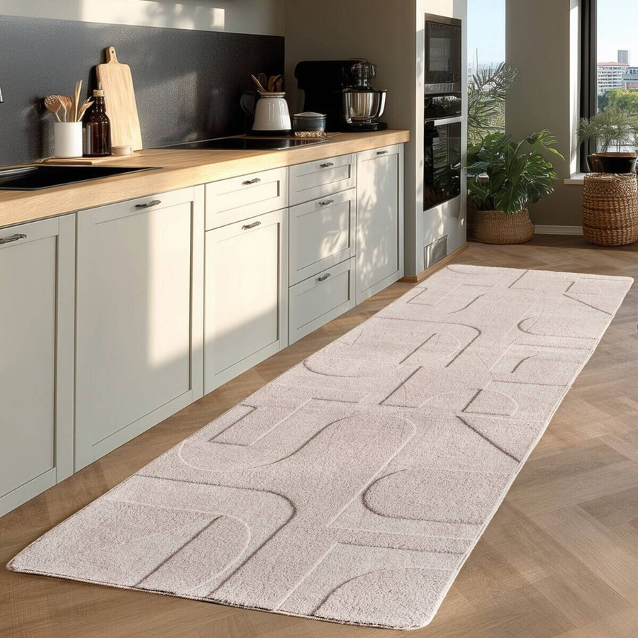 Ayyildiz Kurzflorteppich Pompei in Creme mit Boho-Design, Breite: 80 cm, Länge: 150 cm - Bild 2