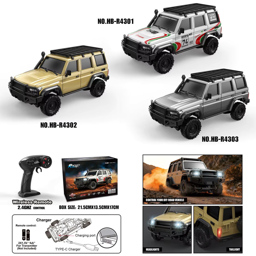 HB Toys RC Crawler Offroad-Pickup-Truck, 1:43, ferngesteuert, ab 14 Jahren - Bild 5