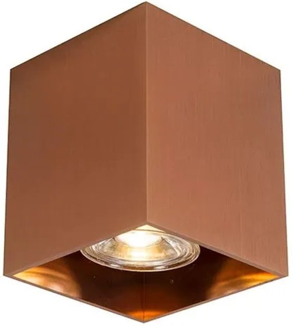 QAZQA Qubo Design-Aufbaustrahler Kupfer aus Aluminium mit GU10 Fassung, dimmbar, Durchmesser: 50 mm - Bild 1