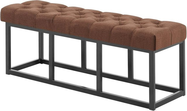 DELUKE Sitzbank MEXICO Polsterbank aus Stoff in Braun, B/T/H: 120 x 38 x 46 cm