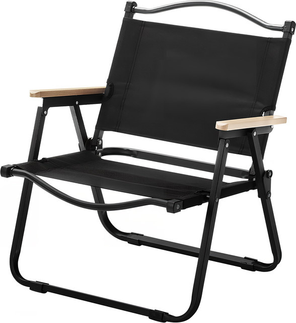Klappbarer Campingstuhl mit Armlehnen und Rückenlehne von LONENESSL in Schwarz, B/T/H: 50 x 53 x 78 cm - Bild 1