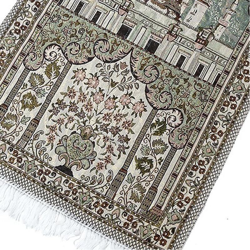 Holaroom Gebetsteppich mit Quasten aus Baumwolle, Geometrisches Design, Mehrfarbig, B/T: 110 x 65 cm - Bild 2