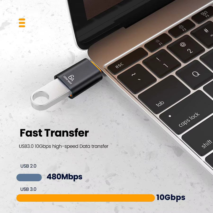 NNBILI USB-C auf USB 3.0 OTG Adapter, USB-C Buchse auf USB-A Stecker Konverter in Schwarz - Bild 3
