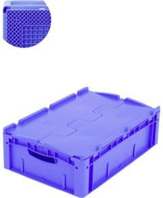 Bito Eurostapelbehälter XL mit Rippenboden und Deckel XLD64171RX, Blau, B/T/H: 60 x 40 x 18,8 cm - Bild 1