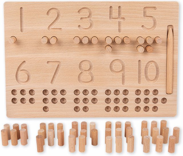 Brozebra Holz Nummer Puzzle Sortieren, Montessori Spielzeug, ab 1 Jahr - Bild 1