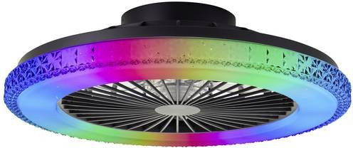 Brilliant Badria LED-Deckenleuchte mit Ventilator und Fernbedienung Schwarz Durchmesser: 49 cm - Bild 1