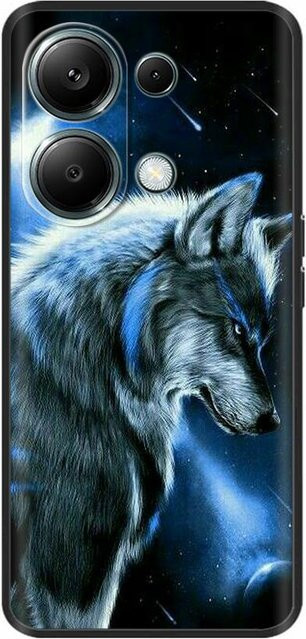 Handyhülle für Xiaomi Poco M6 Pro 4G mit niedlichem Katzen-Design in Schwarz aus weichem Silikon - Bild 1