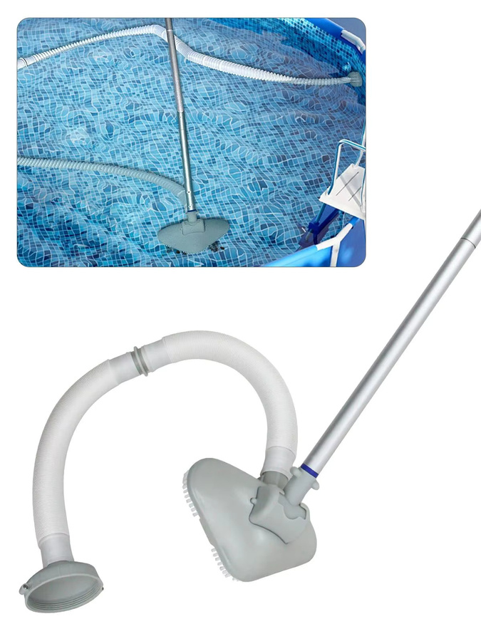 Kesoto Schwimmbad-Staubsauger-Schlauch-Set mit Bürste in Weiß zur manuellen Reinigung von SPA, Whirlpool, Teich, Boden und Wänden - Bild 4