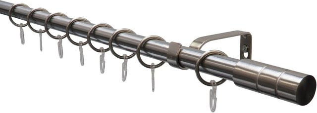 Gardinia Gardinenstangen-Set Zylinder in Edelstahl-Optik, Farbe: Silber - Bild 1