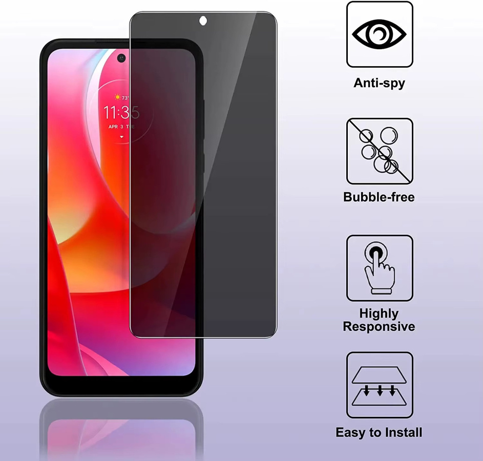 Motorola Sichtschutz Panzerglas Anti-Spionage für Moto G62 G73 G53 G Power 5G G 5G 2023 - Bild 3